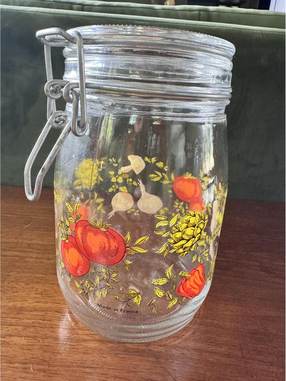 Vintage 1970s ARC France "Spice of Life" Glass Canister